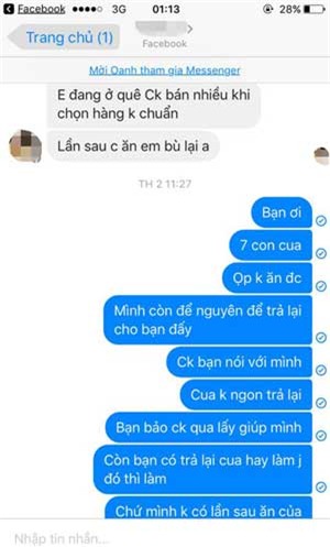 mua hàng online, hải sản, lừa đảo
