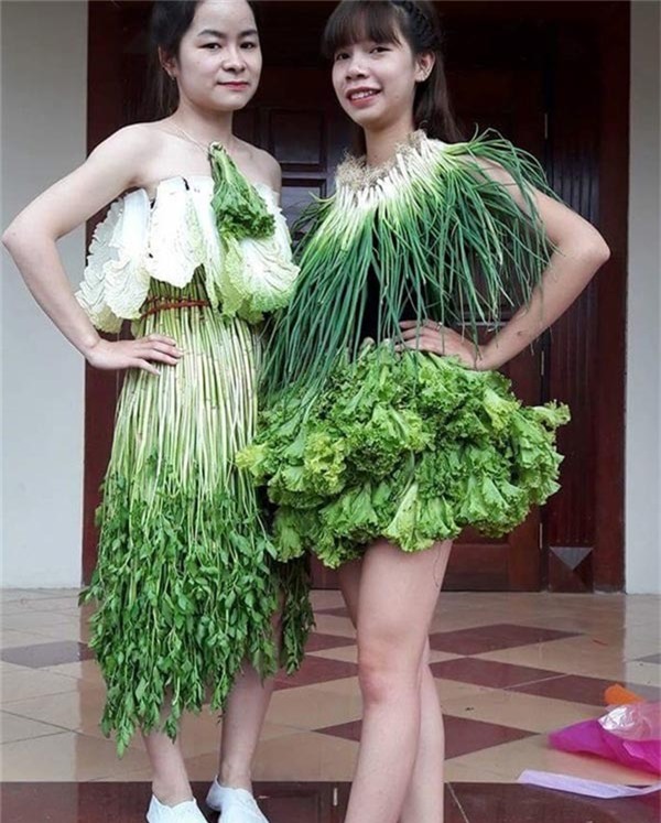 vay sexy tu xa lach, cai thao, rau can o vinh phuc gay sot mang xa hoi - 1