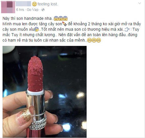 Hoang mang khi thỏi son handmade nổi mẩn sau 2 tháng không sử dụng - Ảnh 1.