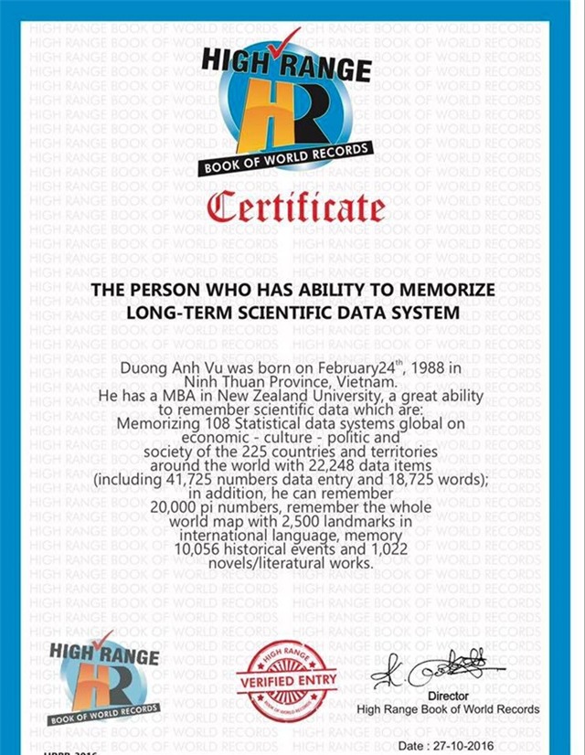 Chang trai Viet so huu nhieu ky luc tri nho hinh anh 2