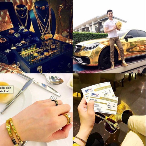 Đi xe dát vàng, lại còn dát toàn hàng hiệu: Thiếu gia thì phải như anh! - Ảnh 12.