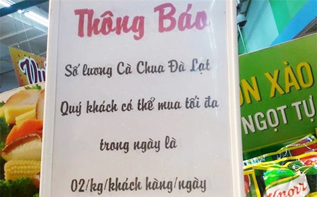 Siêu thị kêu gọi khách hàng chỉ mua 2 kg cà chua một ngày