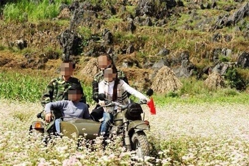 Nam phuot thu khoe anh hai het hoa da quy tren duong hinh anh 2