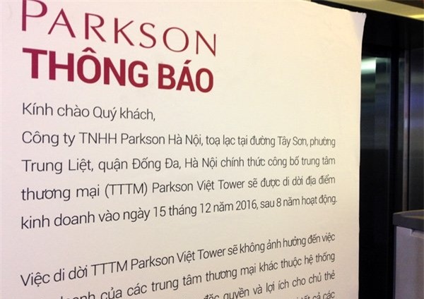 Parkson Thái Hà đóng cửa sau 8 năm: Rút khỏi Hà Nội?