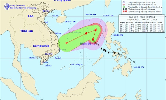 du bao thoi tiet hom nay (27.11): tin moi nhat ve bao so 9 tren bien dong hinh anh 1