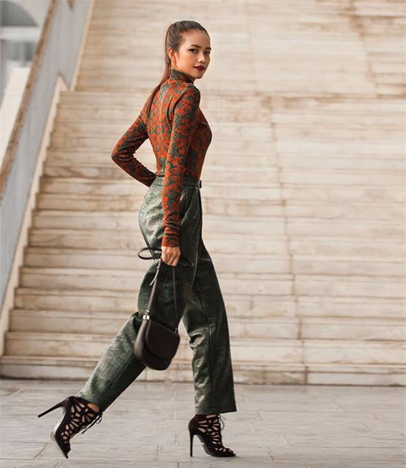 thoi trang duong pho sao viet dep: hoang thuy khoe noi y tao bao