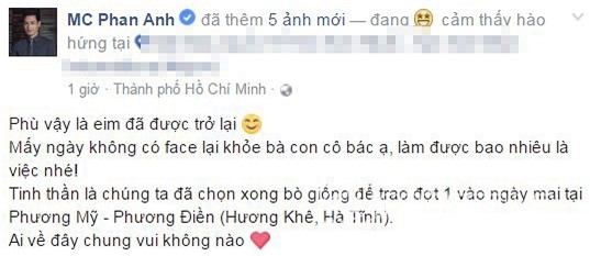 MC Phan Anh lấy lại facebook 2