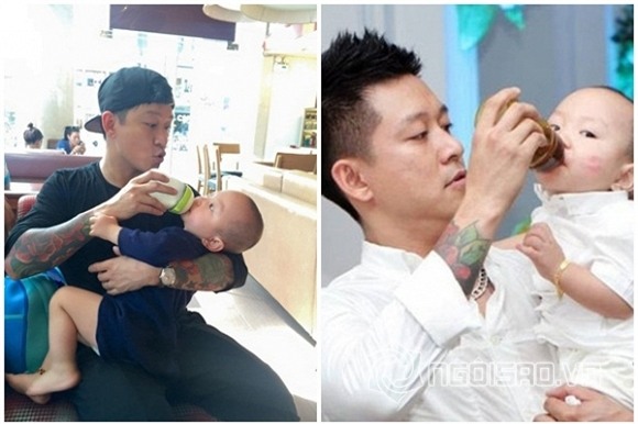 Những khoảnh khắc Tuấn Hưng chăm con  0