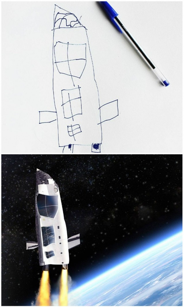 Một chiếc tàu vũ trụ phóng lên không gian