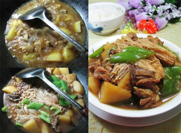 Gà hầm rau củ nóng hổi cho ngày lạnh