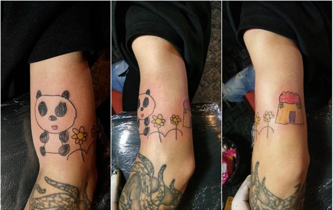 Hình chú gấu trên cánh tay thợ xăm có gì mà khiến nhiều ông bố Việt xúc động? - Ảnh 2.