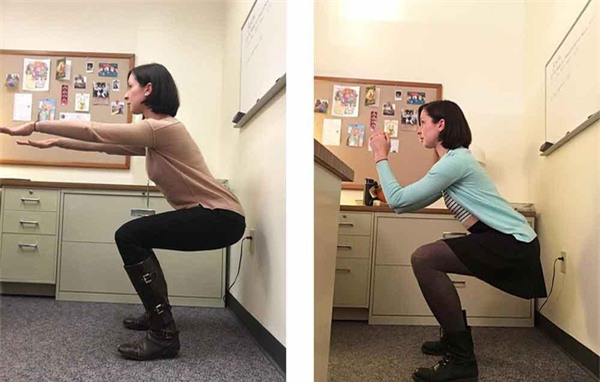 tập squat tại nơi làm việc