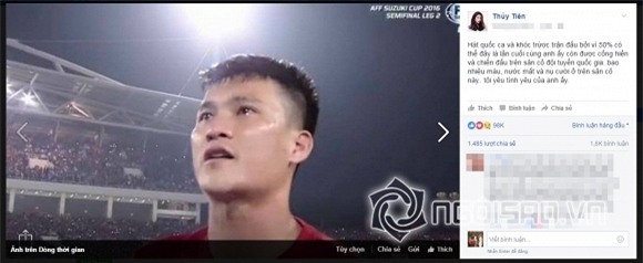 Thủy Tiên cảm động trước hình ảnh ông xã rơi nước mắt trên sân cỏ 0