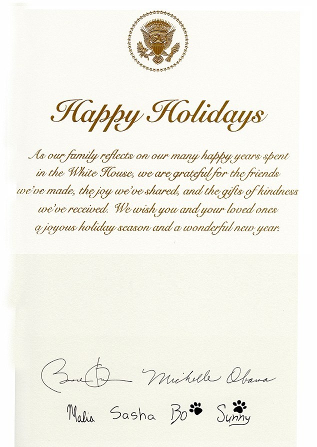 Tấm thiệp Giáng sinh Nhà Trắng cuối cùng với sự hiện diện đầy đủ của gia đình Tổng thống Obama - Ảnh 2.