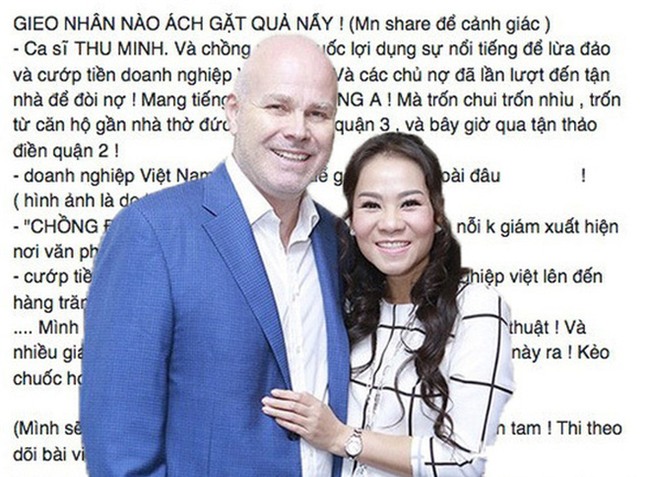 Image result for thu minh và chồng bị tố nợ