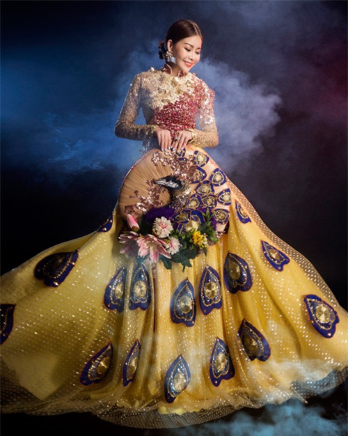 can canh ao dai chim cong long lay cua hoa hau hai duong - 5