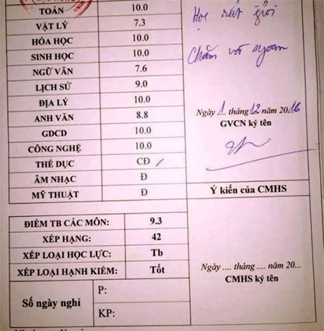 'Nhieu hoc sinh tong ket tren 9,0 van xep loai trung binh' hinh anh 1