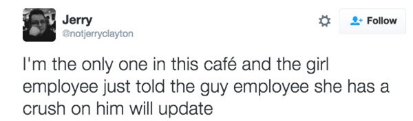 Cả Twitter dường như vỡ tung vì chương trình tường thuật trực tiếp màn tỏ tình ở quán cà phê - Ảnh 1.