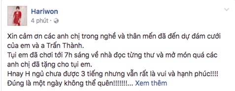 Đêm tân hôn, Trấn Thành và Hari Won đi chơi đến 7 giờ sáng - Ảnh 1.