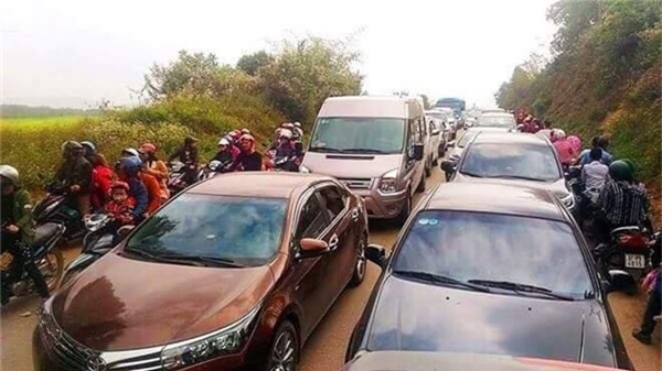 Người người lũ lượt chen chúc đi ngắm hoa. Ảnh: Internet