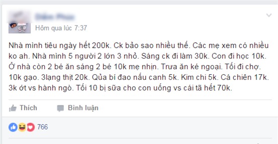 Chi 200 ngàn đồng/ngày cho 5 người mà vợ vẫn bị chồng bỉ bai trách móc là tiêu quá nhiều - Ảnh 2.