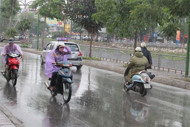 
Hà Nội xuất hiện mưa rét trong ngày đầu năm mới 2017 (Ảnh: Nguyễn Dương).
