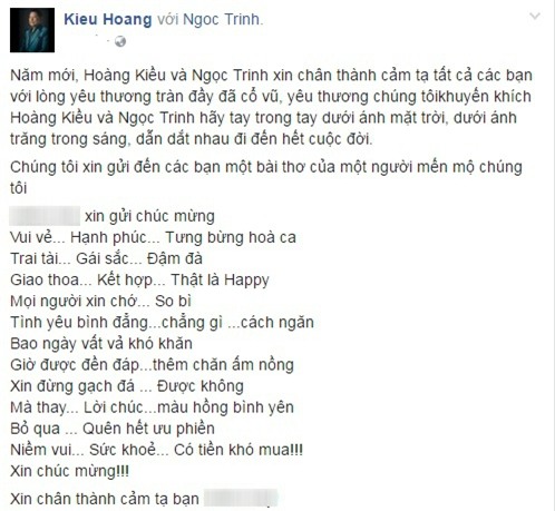 Tỷ phú Hoàng Kiều làm thơ ngôn tình về cuộc tình với Ngọc Trinh - Ảnh 3.