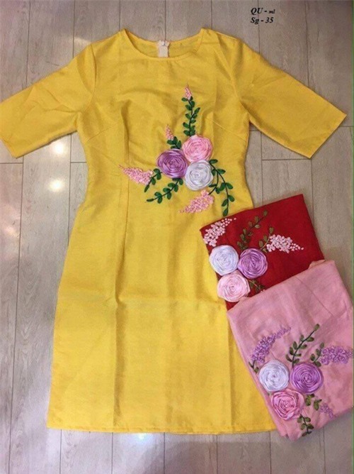 khong phai ao dai gam, ao dai theu ruy bang moi hot nhat tet nam nay - 7
