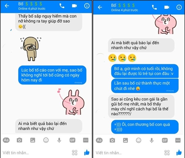 Con gái thắng bố 1 - 0 rồi đấy nhé.