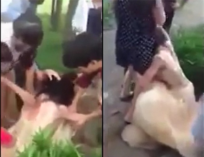 Cô dâu bị đánh ghen trong lúc đi chụp ảnh cưới ở Vĩnh Phúc gây xôn xao - Ảnh 1.