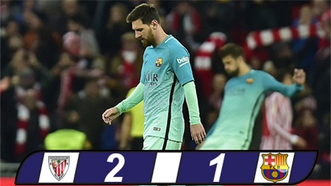 Barca thua sốc Bilbao trong trận đấu đầu năm 2017