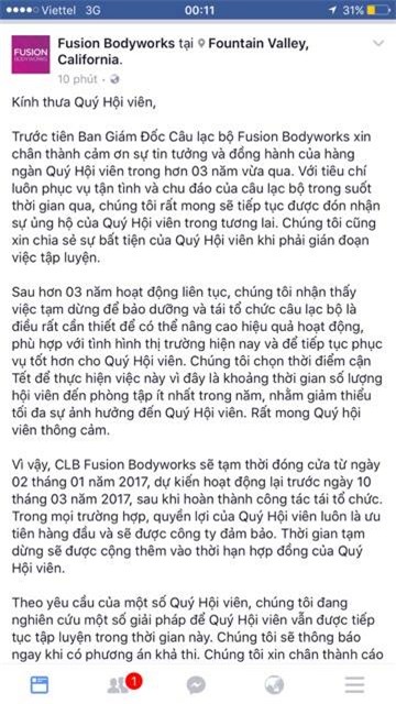 Chồng hoa hậu Jennifer Phạm lên tiếng về việc tạm đóng cửa phòng tập Fusion Bodyworks - Ảnh 1.