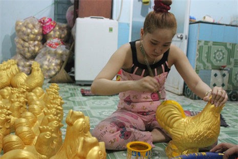 Gà đất tạo kiểu thủ công cháy hàng dịp Tết - 8
