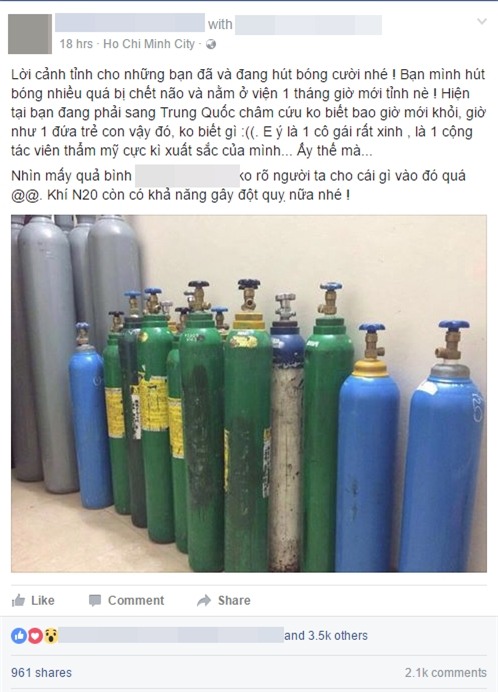 Hà Nội: Chơi ke hút bóng cười, cô gái tổn thương não, ngây ngô như đứa trẻ - Ảnh 1.