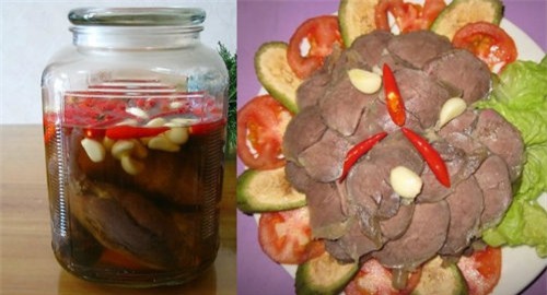 Món bắp bò ngâm mắm giấm với vị mặn, ngọt, chua, cay hài hòa ăn rất tuyệt!