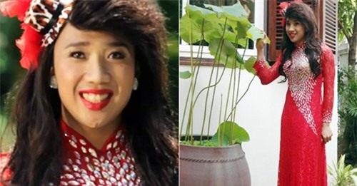 Trong tác phẩm hài kịch Trấn Thành phiêu lưu ký, nam MC cũng biến thành quý cô duyên dáng và nổi bật với áo dài đỏ, mái tóc dài uốn nhẹ.