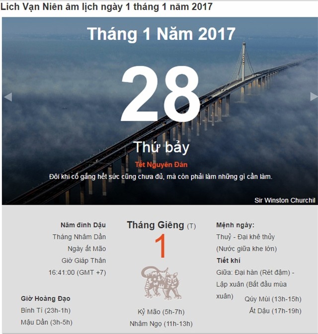 Ngày mồng 1 Tết theo lịch vạn niên. Ảnh minh họa.