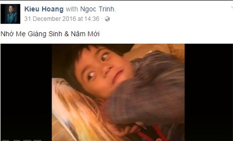 Người tình của Ngọc Trinh cũng nồng nàn trên trang cá nhân với những lời ngọt ngào nhớ nhung, thậm chí đưa cả con trai nhỏ để bày tỏ tình yêu với người đẹp.
