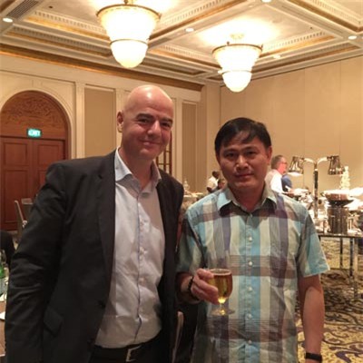 Chủ tịch FIFA Gianni Infantino và ông bầu Trần Anh Tú