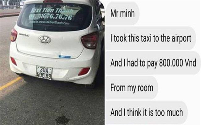 Khách nước ngoài đi từ Bờ Hồ đến Nội Bài bị tài xế taxi chém đẹp 800.000 đồng - Ảnh 1.