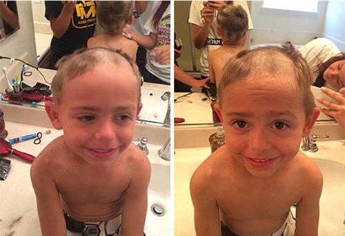 cuoi  te ghe khi lu tre nghich ngom tu cat toc minh - 10