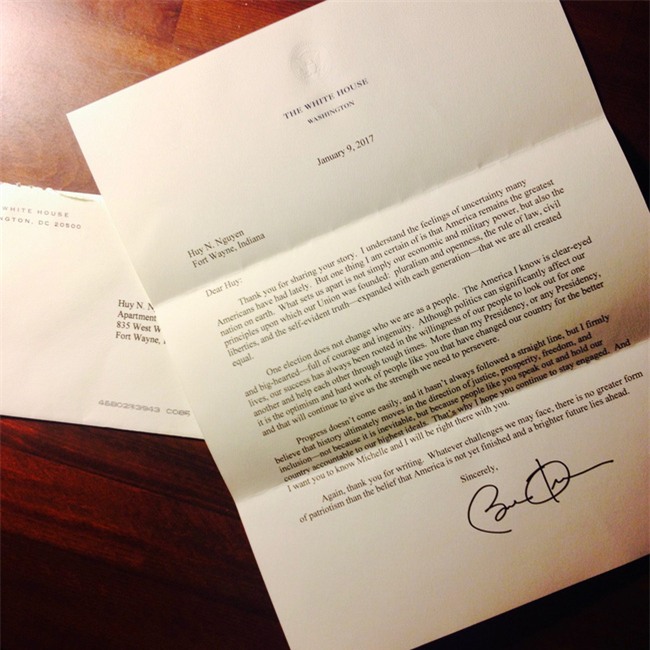 Chàng kiến trúc sư Việt nhận được thư hồi đáp của cựu Tổng thống Mỹ Barack Obama - Ảnh 2.