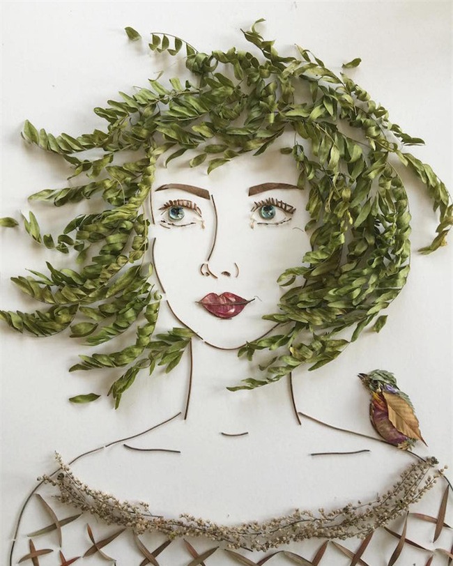 Ngắm bộ tranh chân dung gái đẹp được làm từ hoa cỏ mùa xuân - Ảnh 19.