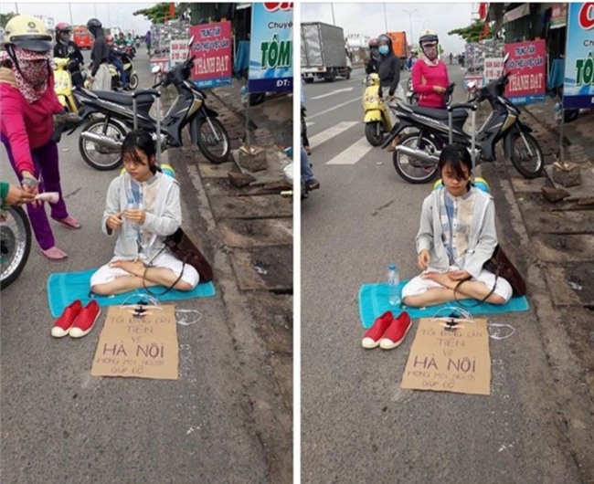 nhan sac hot girl ngoi xin tien tai dong nai lam nhieu nguoi bat ngo hinh anh 1