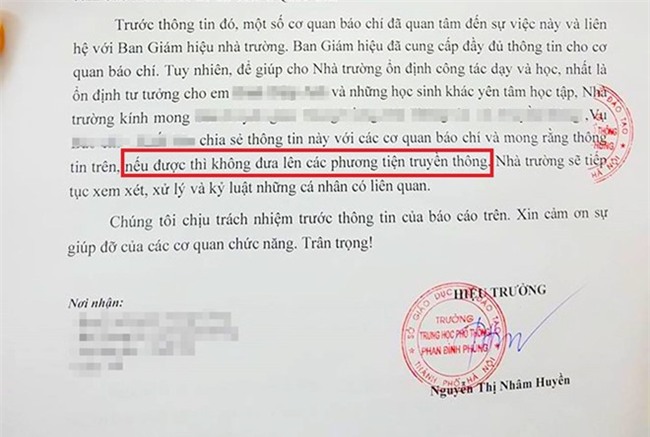 Khi nha truong bung bit thong tin, lan tranh trach nhiem hinh anh 2