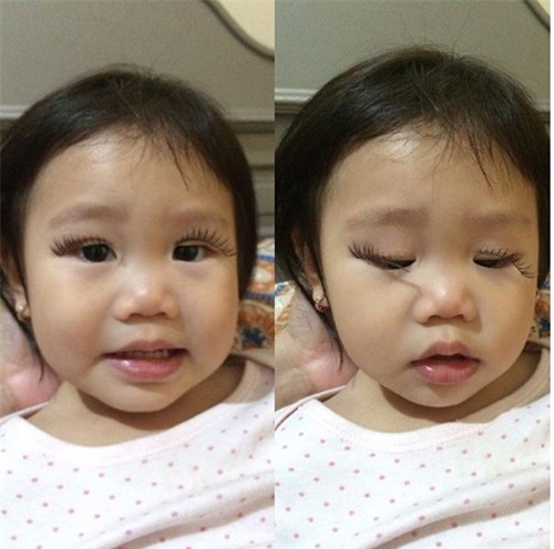 chet cuoi voi nhung hinh anh hai huoc khi de cho cac con tu trang diem - 13