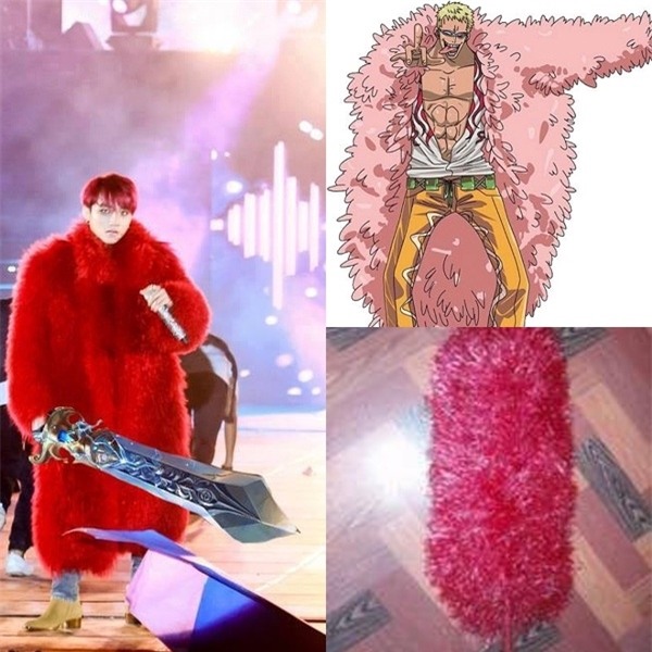 Cách đây khá lâu, chiếc áo lông của Sơn Tùng trên sân khấu liveshow cũng khiến khán giả bất ngờ khi trông giống chổi quét bụi.