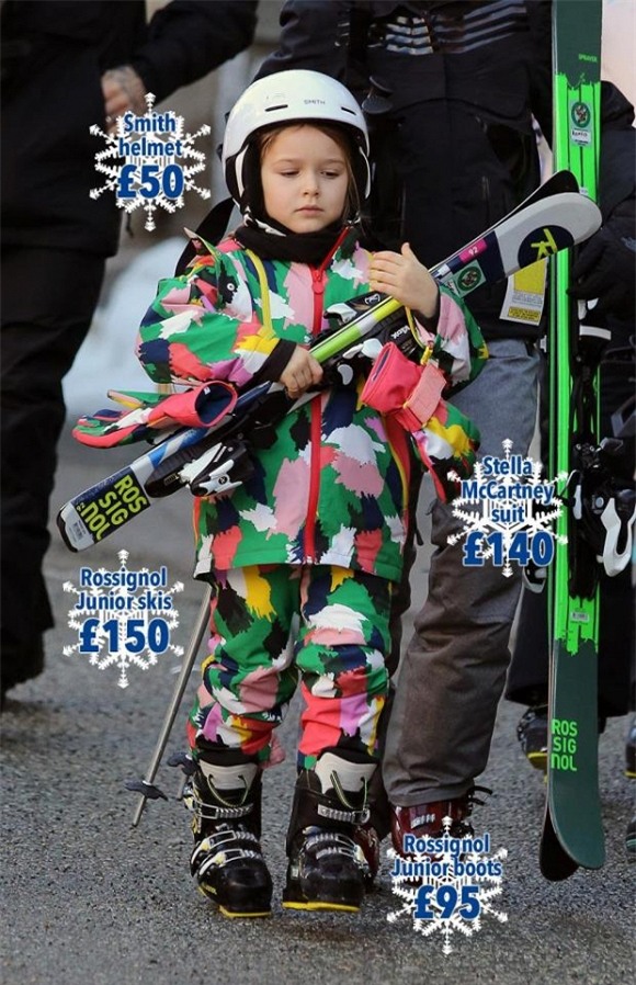 Harper diện đồ sặc sỡ đi trượt tuyết cùng với gia đình -3