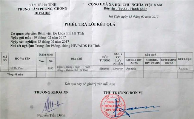 Sản phụ bị HIV, dương tính HIV, chuyển dạ, sắp sinh, bệnh viện đa khoa thành phố hà tĩnh, chết đi sống lại, án tử