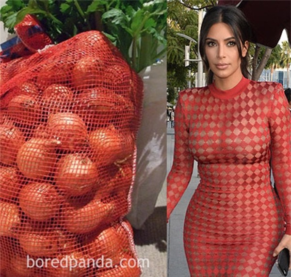 Thiết kế xuyên thấu màu đỏ cam của Kim lại trông không khác 